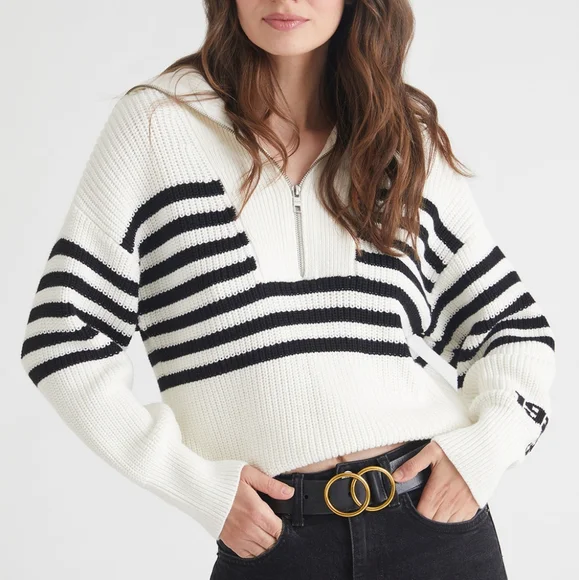 525 NORAH 1983 STRIPE HALF-ZIP SWEATER Revolve - Picture 1 of 6